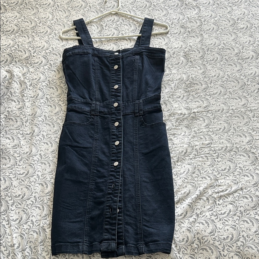 Y2K Le Chateau Sweetheart Denim Dress